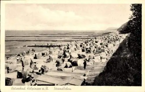 Ak Ostseebad Kölpinsee auf Usedom, Strandleben