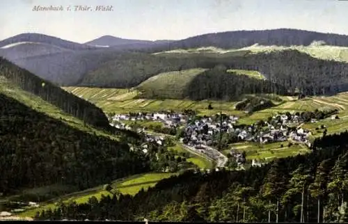 Ak Manebach Ilmenau in Thüringen, Panorama