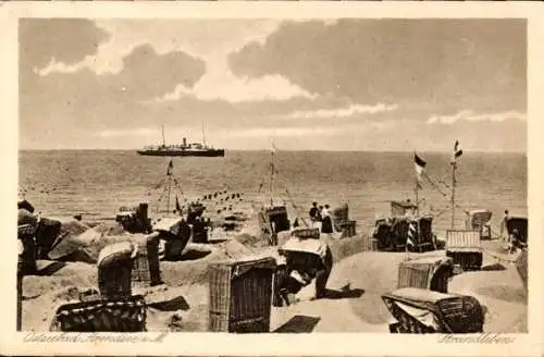 Ak Ostseebad Arendsee Kühlungsborn, Strand, Dampfer