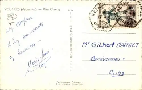 Ak Vouziers Ardennes, Rue Chanzy