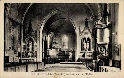 Ak Bonnelles-Yvelines, Innenraum der Kirche