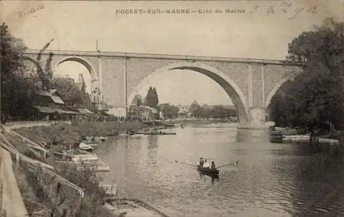 Ak Nogent sur Marne Val de Marne, Viadukt, Marne