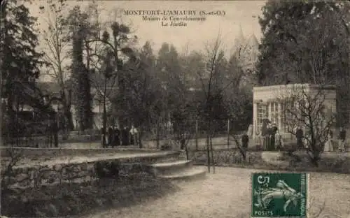 Ak Montfort l'Amaury Yvelines, Maison de Convalescence, Garten