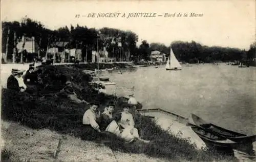 Ak Nogent Joinville Haute Marne, Am Ufer der Marne