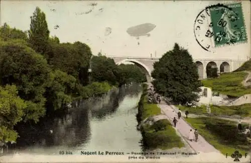 Ak Perreux Val de Marne, Passage de l'Aeronef, Viaduc