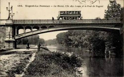 Ak Perreux Val de Marne, Ile des Loups, Pont de Nogent, Bus