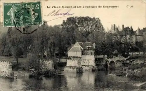 Ak Vernonnet Eure, Vieux Moulin, Tourelles