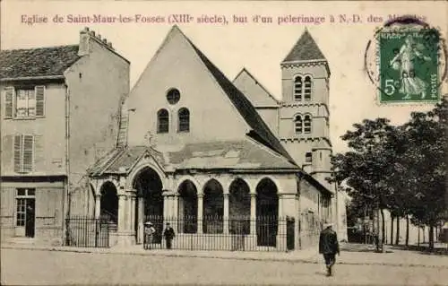 Ak Saint Maur des Fossés Val de Marne, Kirche, but d'un pelerinage a N.D. des Miracles