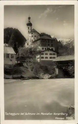 Ak Tschagguns in Vorarlberg, Teilansicht, Kirche