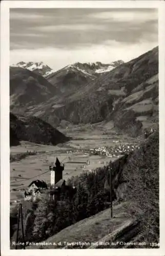 Ak Obervellach in Kärnten, Burg Falkenstein, Ruine Oberfalkenstein, Panorama