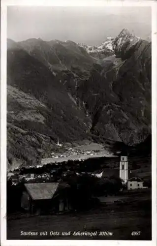 Ak Sautens im Ötztal Tirol, Panorama, Oetz, Acherkogel