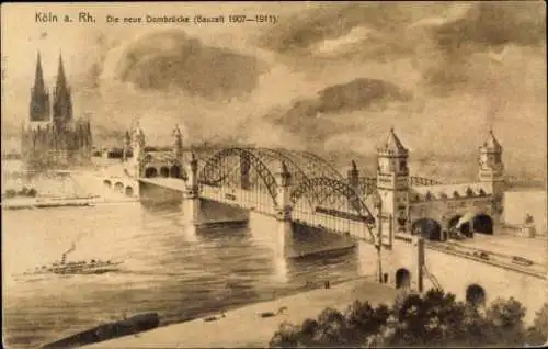 Ak Köln am Rhein, Neue Dombrücke