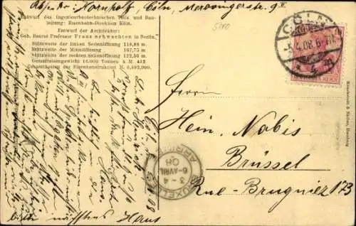 Ak Köln am Rhein, Neue Dombrücke