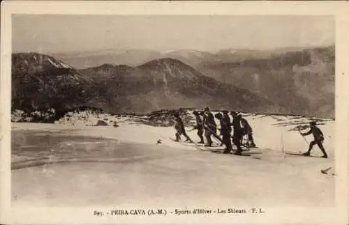 Ak Peira Cava Alpes-Maritimes, Wintersport, Skifahrer