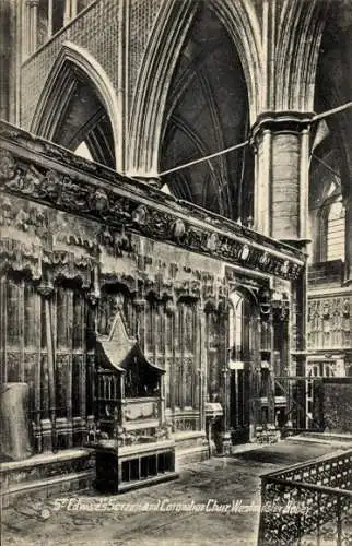 Ak London City England, Westminster Abbey, St. Edward´s Screen and Coronations Chair