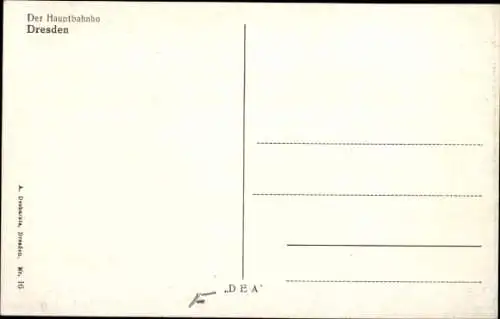 Ak Dresden Altstadt, Hauptbahnhof, Zug, Straßenbahn, Panorama