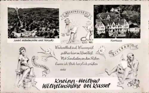 Ak Bad Wilhelmshöhe Kassel in Hessen, Schloss Wilhelmshöhe, Herkules, Kurhaus, Kneipp-Heilbad