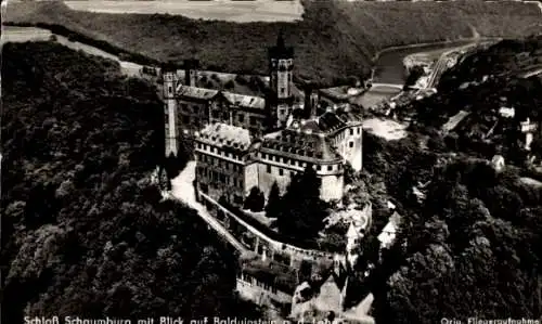 Ak Schaumburg Rinteln an der Weser, Schloss Schaumburg, Burg, Fliegeraufnahme, Balduinstein