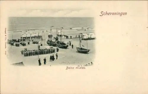 Ak Scheveningen Den Haag Südholland, Bains mixtes