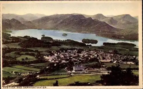 Ak Keswick Cumbria England, Derwentwater