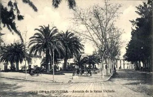 Ak Jerez de la Frontera Andalusien Spanien, Avenida de la Reina Victoria