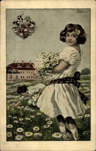 Künstler Ak Zwickau in Sachsen, Margarethentag am 13. Mai 1911, Mädchen, Blumen