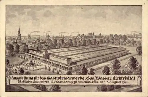 Ak Zwickau in Sachsen, Ausstellung für das Gastwirtsgewerbe, Gas Wasser Elektrizität, 1924