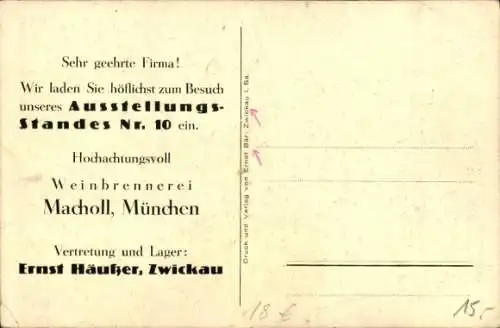 Ak Zwickau in Sachsen, Ausstellung für das Gastwirtsgewerbe, Gas Wasser Elektrizität, 1924