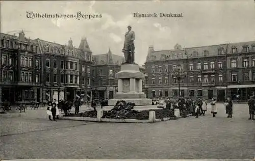 Ak Heppens Wilhelmshaven in Niedersachsen, Bismarck Denkmal