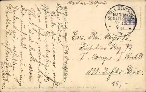 Gedicht Ak Deutsches Kriegsschiff, SMS Königin Luise, Unsere deutsche Heldenflotte, Fahnen