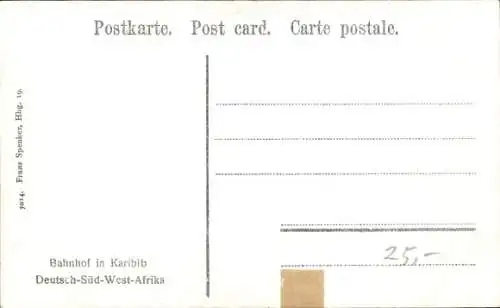 Ak Karibib Namibia Deutsch Südwestafrika, Bahnhof