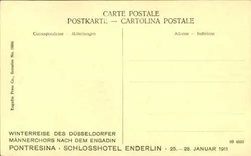 Ak Pontresina Kanton Graubünden Schweiz, Schlosshotel Enderlin, Halle