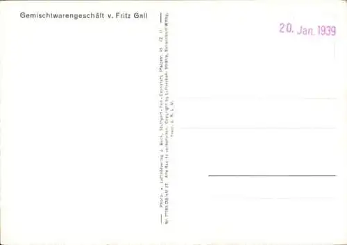 Ak Herzogsweiler Pfalzgrafenweiler im Schwarzwald, Fliegeraufnahme, Kolonialwaren