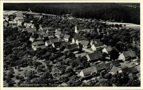 Ak Herzogsweiler Pfalzgrafenweiler im Nordschwarzwald, Fliegeraufnahme