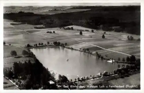 Ak Bad Wörishofen im Unterallgäu, Fliegeraufnahme, Waldsee