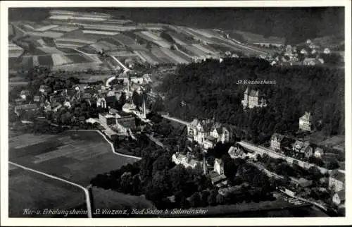 Ak Bad Soden Salmünster im Kinzigtal Hessen, Fliegeraufnahme vom Erholungsheim St. Vinzenz