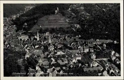 Ak Schriesheim an der Bergstraße, Fliegeraufnahme