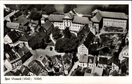 Ak Bad Wurzach in Oberschwaben, Fliegeraufnahme, Schloss