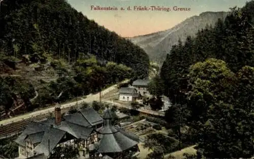 Ak Falkenstein Ludwigsstadt in Oberfranken, an der Fränk.-Thüring. Grenze