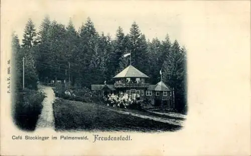 Ak Freudenstadt im Schwarzwald, Café Stockinger im Palmenwald