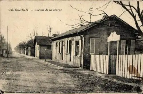 Ak Griesheim, Avenue de la Marne, Straßenpartie