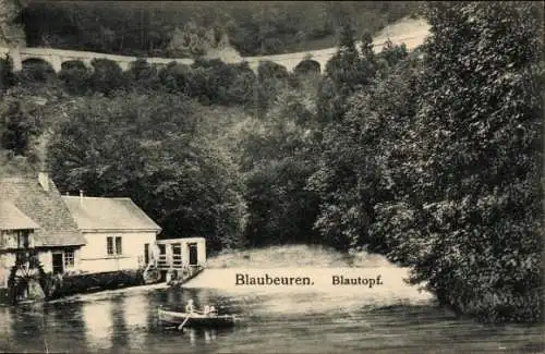 Ak Blaubeuren in Württemberg, Blautopf, Wassermühle