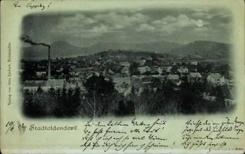 Mondschein Ak Stadtoldendorf in Niedersachsen, Gesamtansicht