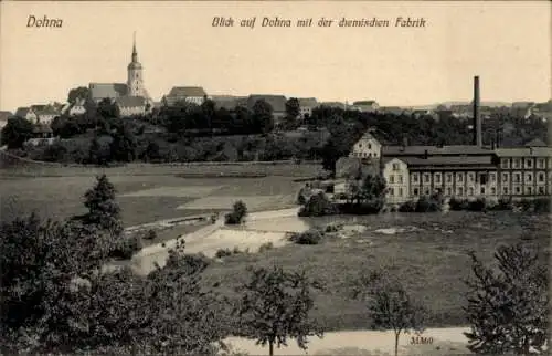 Ak Dohna in Sachsen, Gesamtansicht, Chemische Fabrik