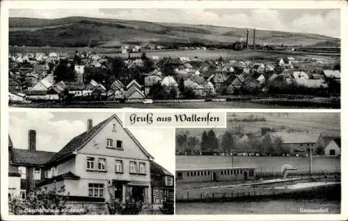 Ak Wallensen Salzhemmendorf Niedersachsen, Badeanstalt, Geschäftshaus Kirchhoff