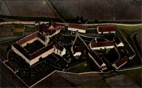 Ak Gessertshausen in Schwaben, Abtei Oberschönenfeld, Kloster, Fliegeraufnahme aus dem Ballon Ulm