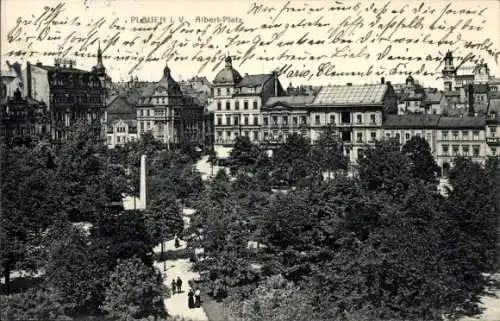 Ak Plauen im Vogtland, Albertplatz