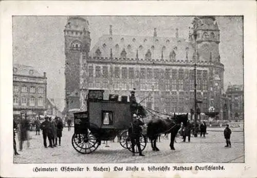 Ak Aachen, Das älteste und historischste Rathaus Deutschlands, Postreise am 1. Dez. 1933