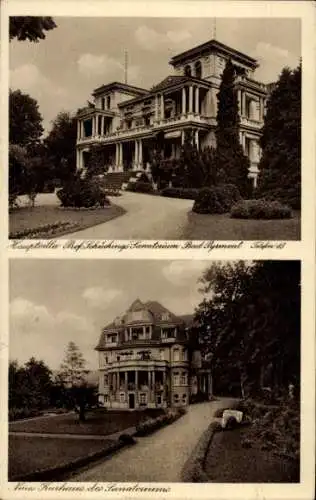 Ak Bad Pyrmont in Niedersachsen, Sanatorium, Hauptvilla Schücking, Neues Kurhaus