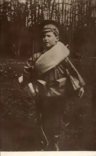 Foto Ak Sohn von Zar Nikolaus II., Zarewitsch Alexei in Uniform